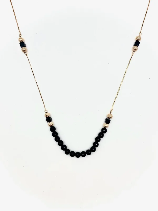 Onyx black necklace-Onyx Giselle Necklace