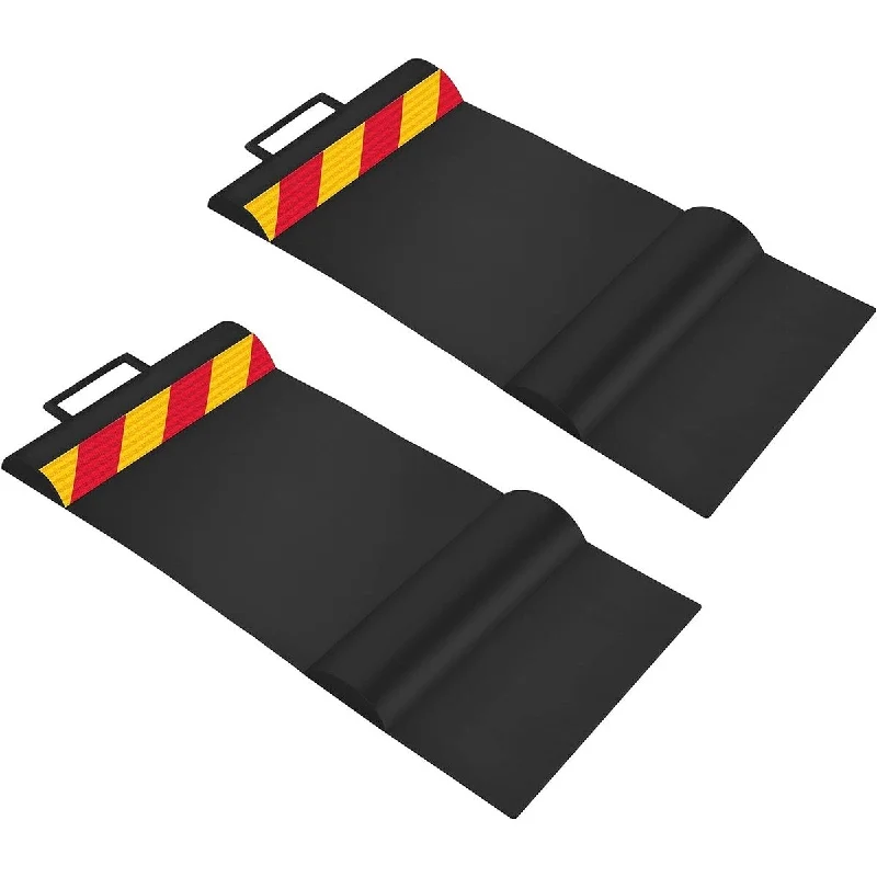 Jointed gem ring-RaxGo Car Parking Mat, Pack of 2 Garage Parking Aid with Reflective Strips, Carry Handles & More