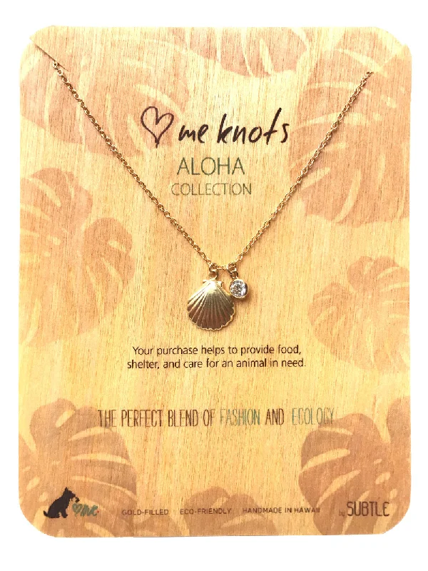 Suede chain necklace-Seashell (Aloha Collection)