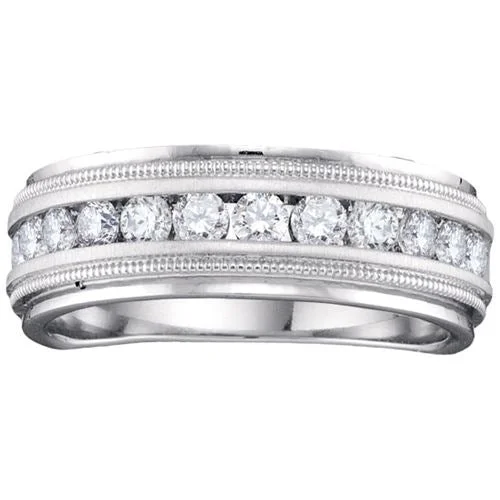 Steel forged ring-Signature 1/2 CTW Diamond Wedding Band in 14KT White Gold