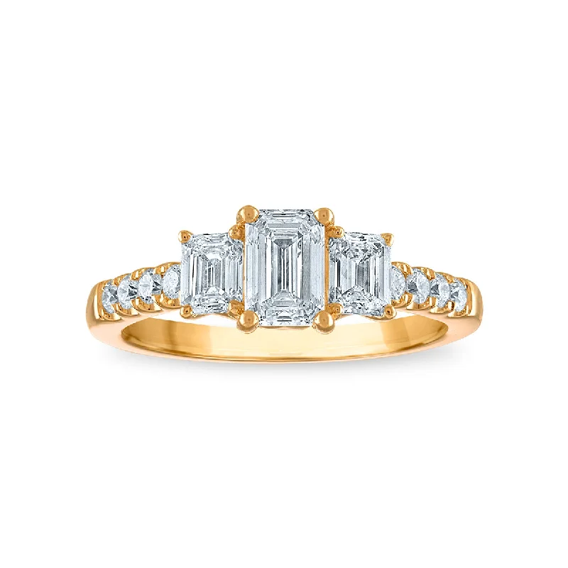 Oval-cut zircon ring-Signature EcoLove 1-1/2 CTW Lab Grown Diamond Ring in 14KT Gold