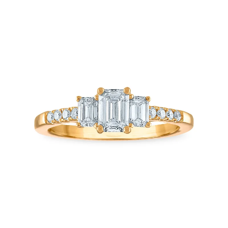 Etched groove ring-Signature EcoLove 1 CTW Lab Grown Diamond Ring in 14KT Gold