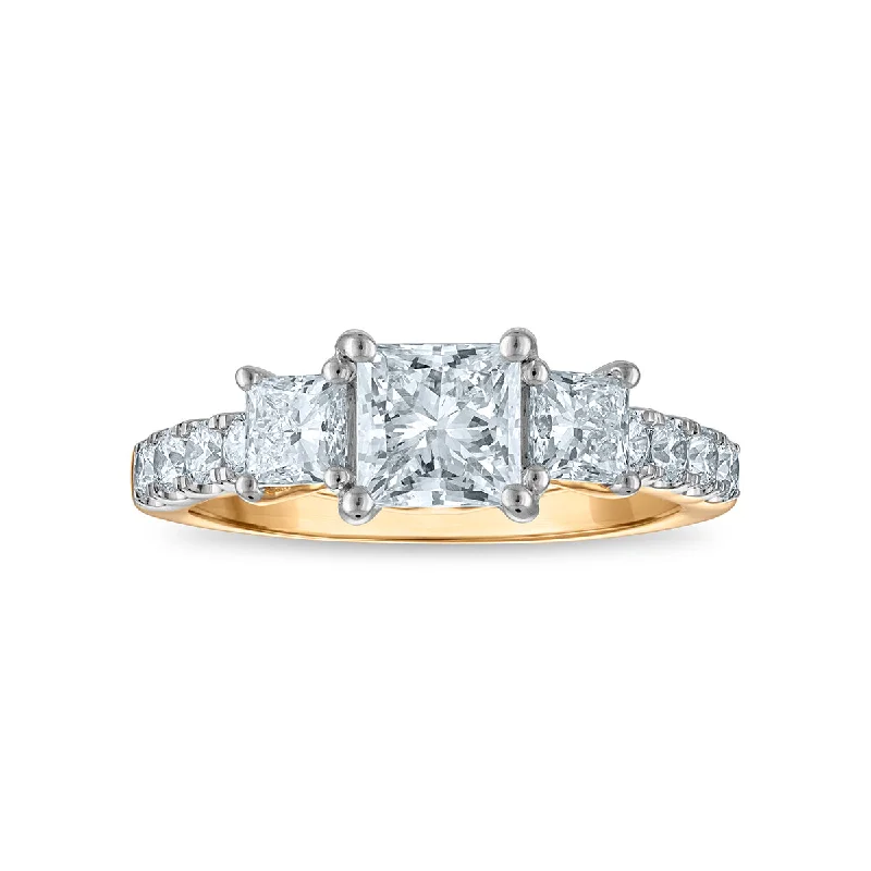 Micro stud ring-Signature EcoLove 2 CTW Lab Grown Diamond Three Stone Ring