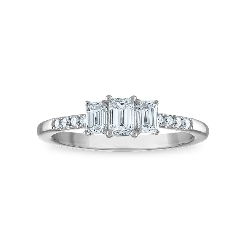 Polished gem ring-Signature EcoLove 3/4 CTW Lab Grown Diamond Ring in 14KT White Gold