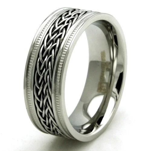 Secret glyph ring-Stainless Steel Double Curb Chain Ring - 8mm