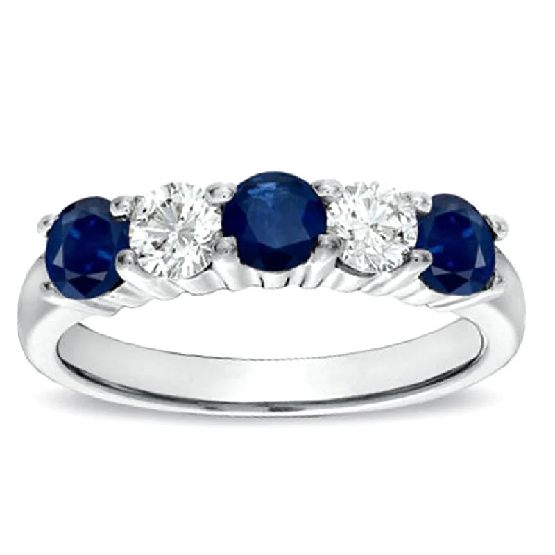 Aged patina ring-Suzy Levian 14k Gold Blue Sapphire & White Diamond Accent Ring