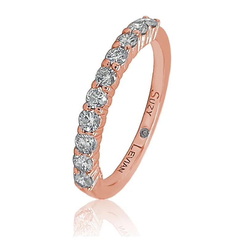 Tiered gem ring-Suzy Levian 14K Rose Gold 1/2 cttw Diamond Eternity Half Band