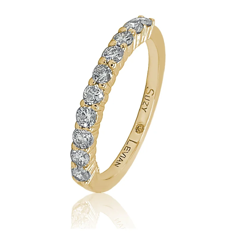 Rain drop ring-Suzy Levian 14K Yellow Gold 1/2 cttw Diamond Eternity Half Band