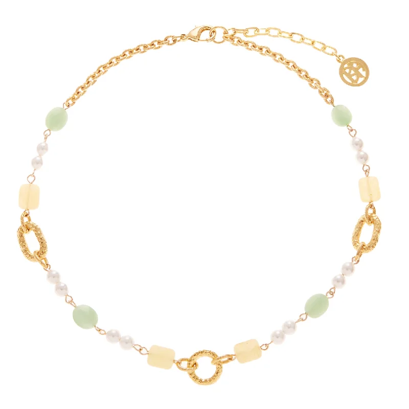 Skewed gem necklace-Tinos Necklace