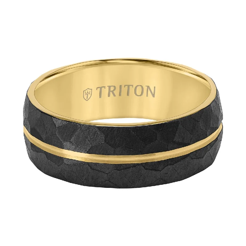 Norse knot ring-Triton 8MM Two-Tone Titanium Wedding Band