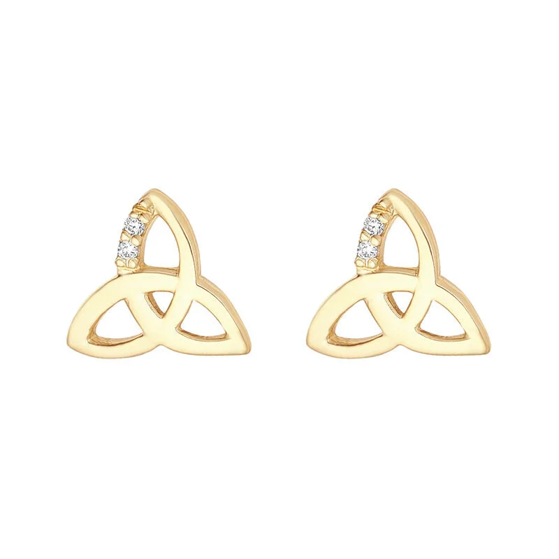 Twisting vine earrings-10K Gold Trinity Earrings