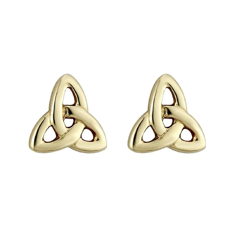 Blended grain earrings-14K Tiny Trinity Knot Stud Earrings