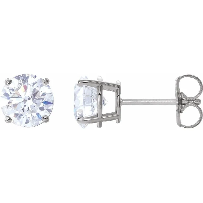 Baroque flair earrings-14k White Gold 2 CTW Diamond Stud Earring for Women