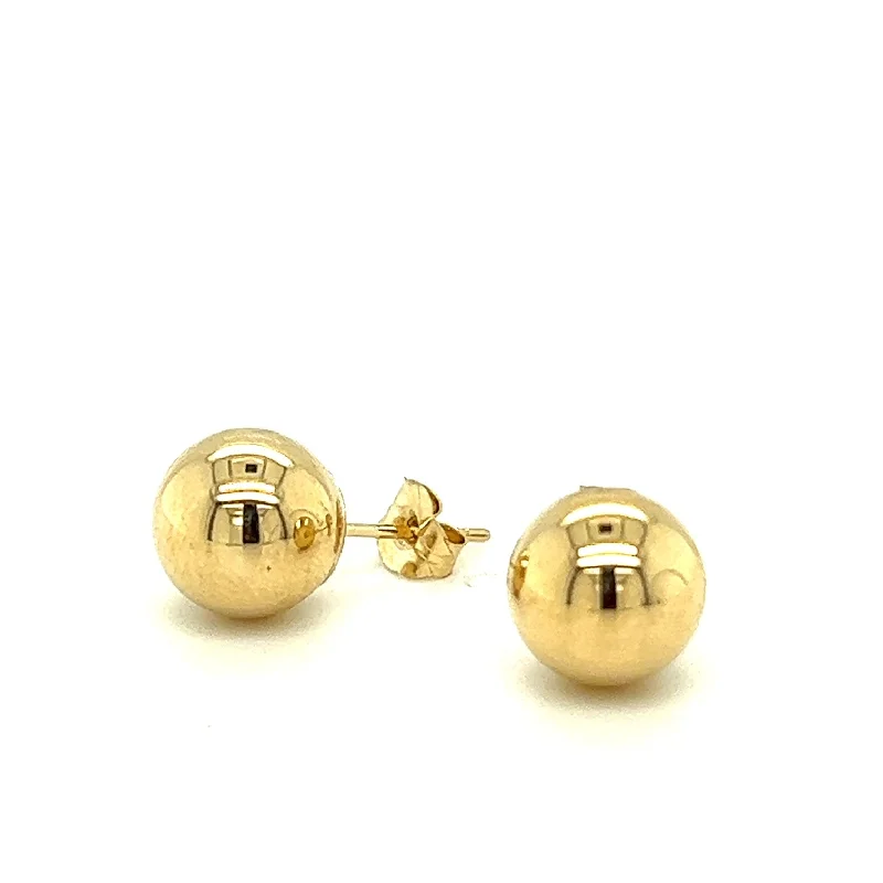 Twin gem earrings-14K Yellow Gold Ball Earrings