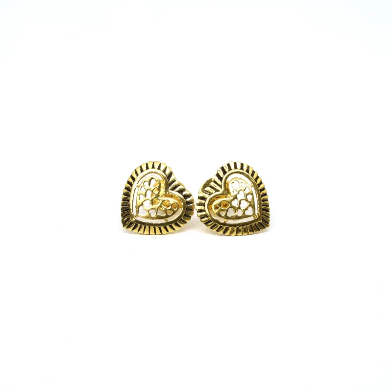 Brass forged earrings-22K Gold Earrings