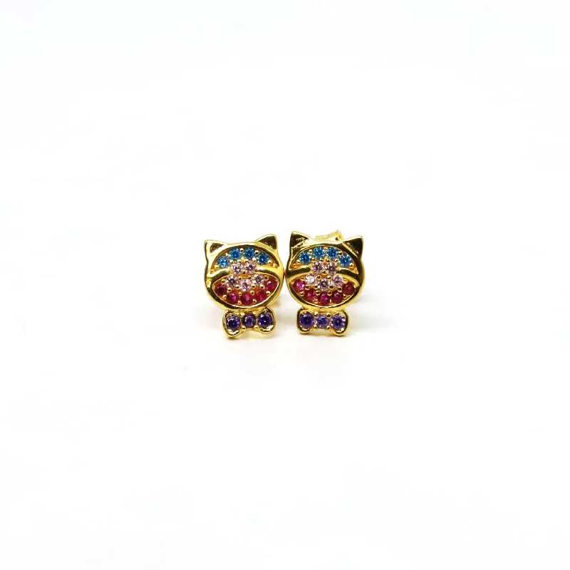 Tartan weave earrings-22K Gold Earrings