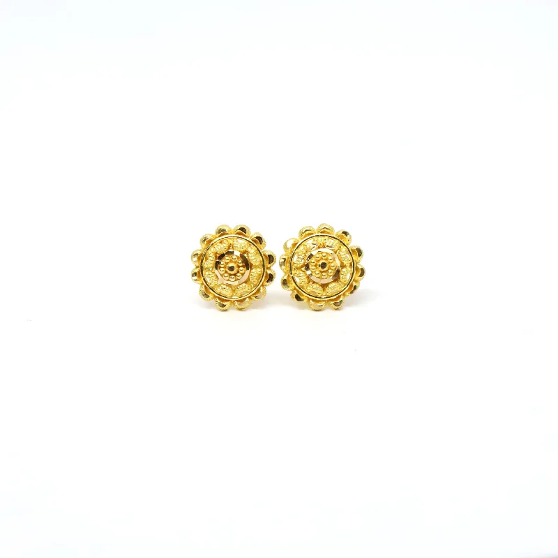 Brushed stud earrings-22K Gold Earrings