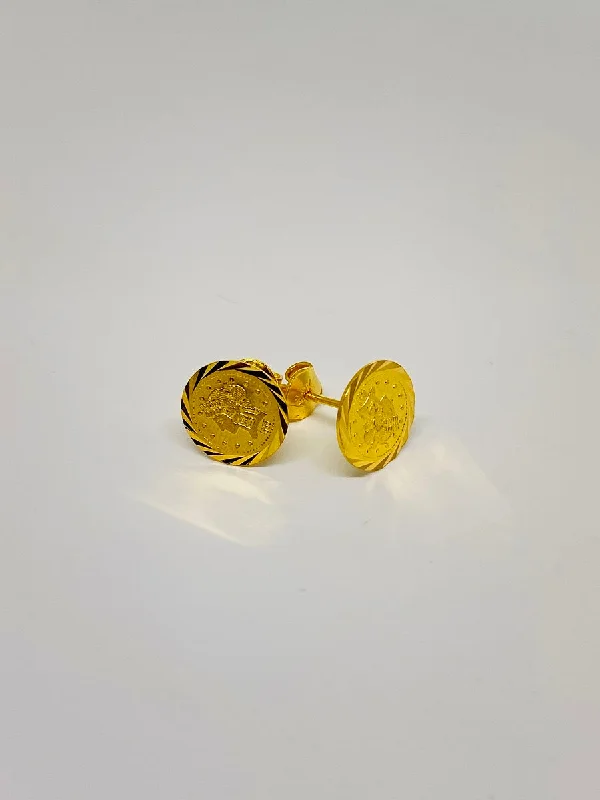 Pentagon stone earrings-22K Gold GINNI Tops