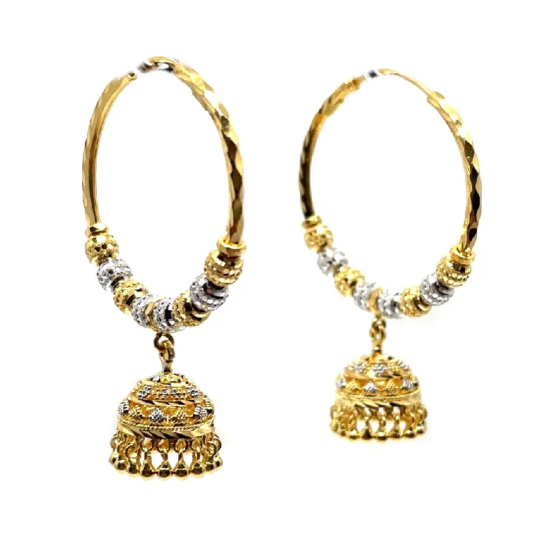 Grooved rim earrings-22k Gold Jhumkas