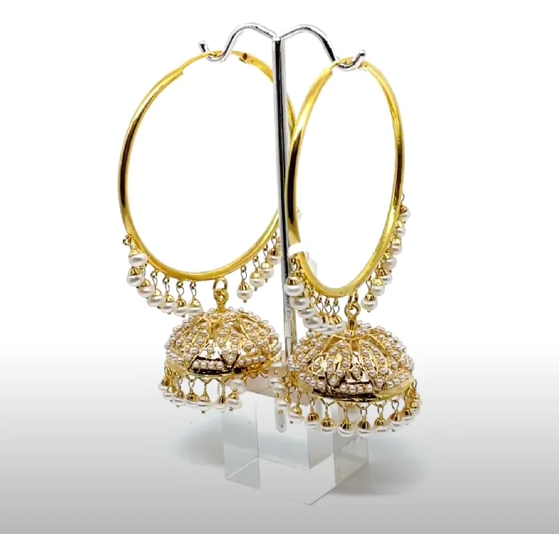 Chipped drop earrings-22k Gold Jumka