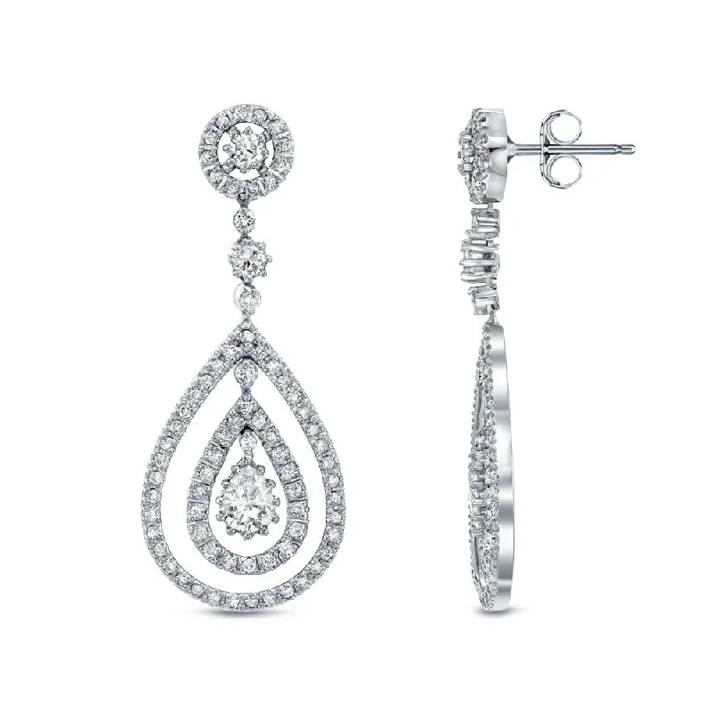 Slit vent earrings-Auriya 14k White Gold 3ct TDW Diamond Dangle Earrings (F-G, SI1-SI2)