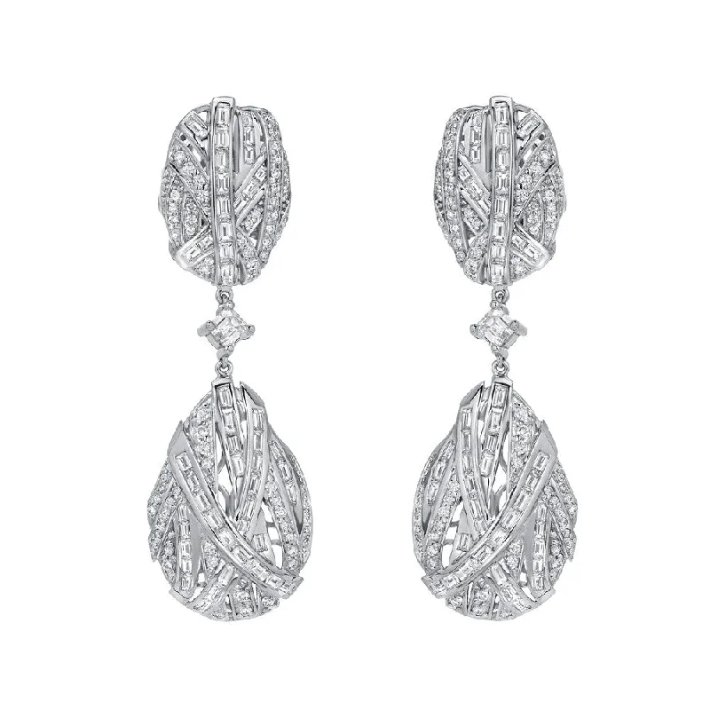 Fossil relic earrings-Auriya 14k White Gold 7 1/2ct TDW Diamond Dangle Earrings (H-I, SI1-SI2)