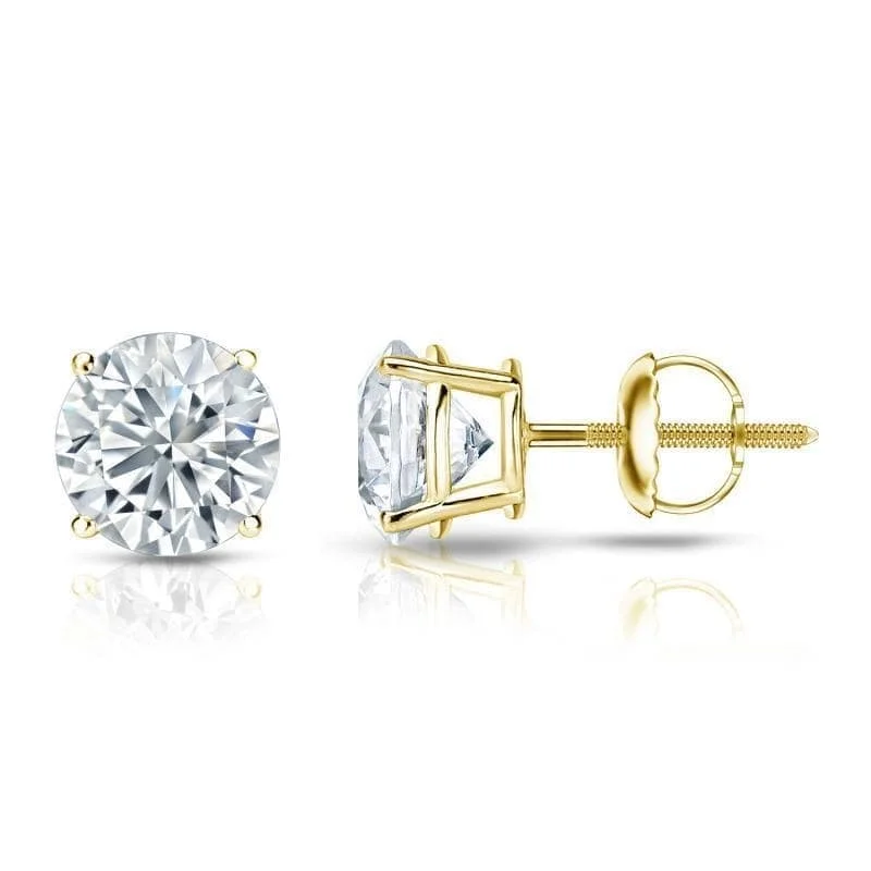 Creek stone earrings-Auriya 1ctw Round Diamond Stud Earrings 18kt Gold GIA Certified