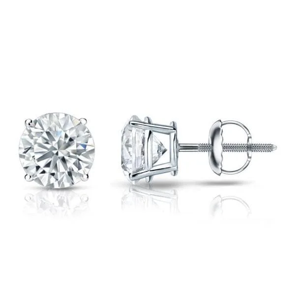 Shattered gem earrings-Auriya Platinum 2 1/2ctw Round Diamond Stud Earrings Certified