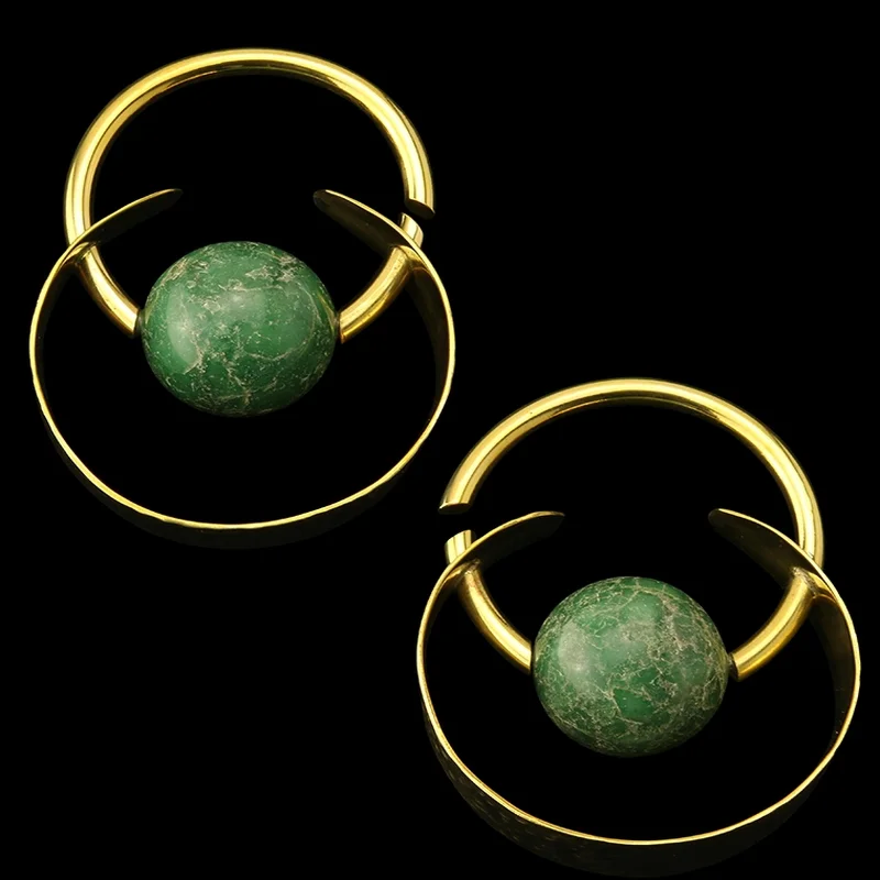 Sage leaf earrings-Bangle Jade Ear Weights