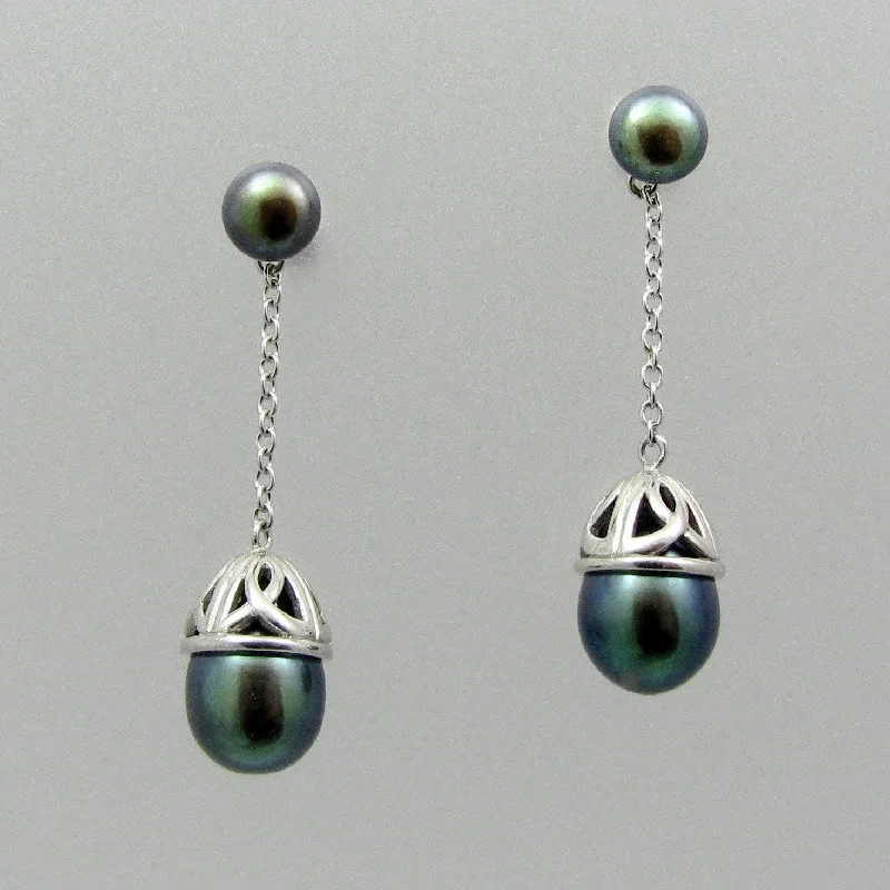 Pearl seed earrings-Celtic Dome Earrings