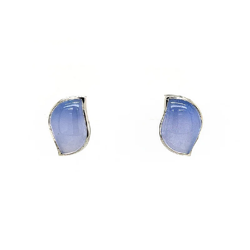 Folk craft earrings-Chalcedony Earrings