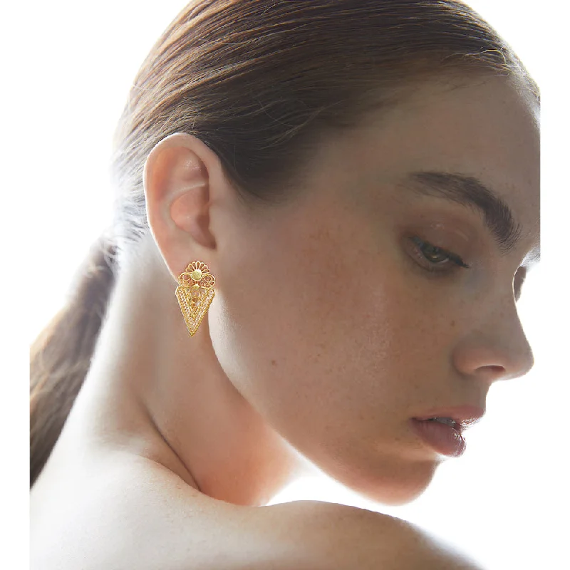 Basil sprig earrings-DIONE | 24k Gold Earrings