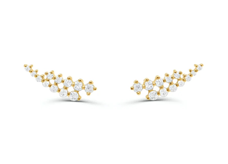 Frilled rim earrings-Earrings Crawler 14kt Gold & Diamonds