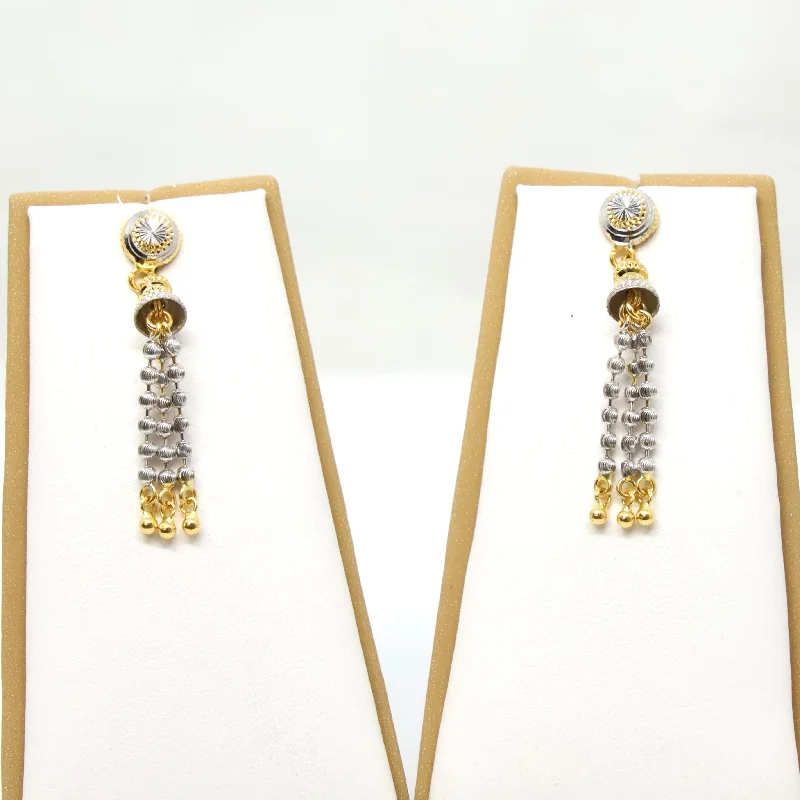 Slim bezel earrings-22K Gold Hanging Earrings