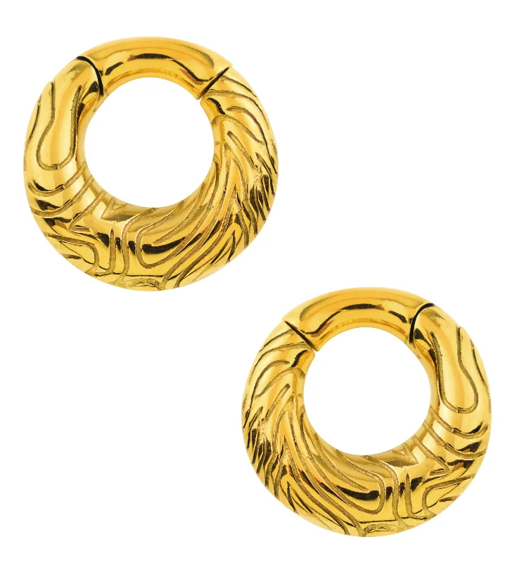 Stellar shine earrings-Gold PVD Impact Hinged Ear Weights