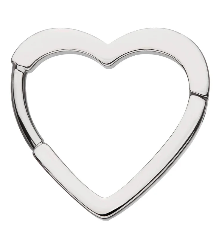 Hazy dawn earrings-Heart Frame Titanium Hinged Segment Ring