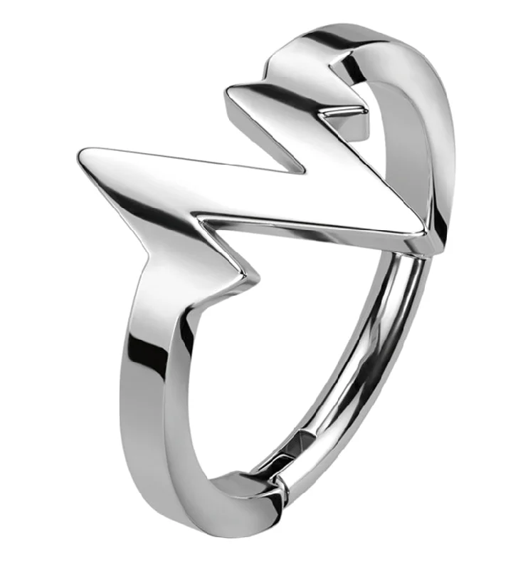 Triple knot earrings-Pulse Stainless Steel Hinged Segment Ring