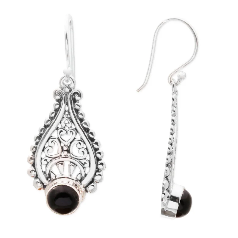 Sea sponge earrings-NOVICA Onyx Dangle Earrings, 'Princess Tears in Black' (Indonesia) - 1.7*0.7