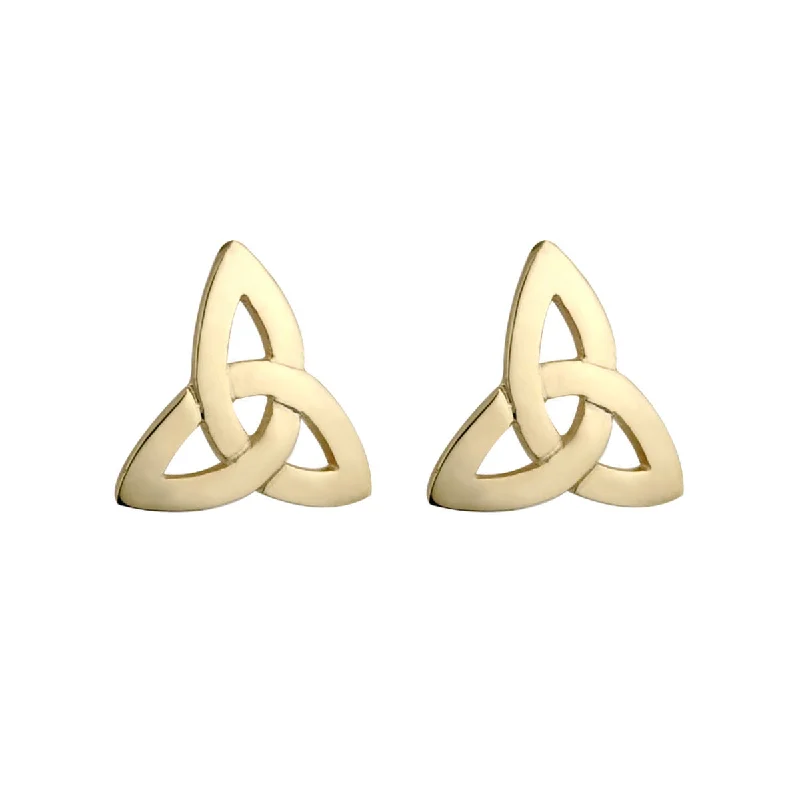 Iron toned earrings-10K Trinity Knot Stud Earrings