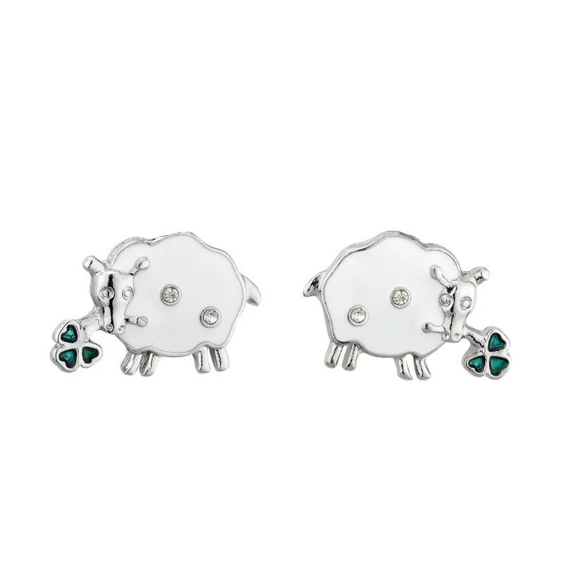 Spectral set earrings-Crystal Sheep Stud Earrings