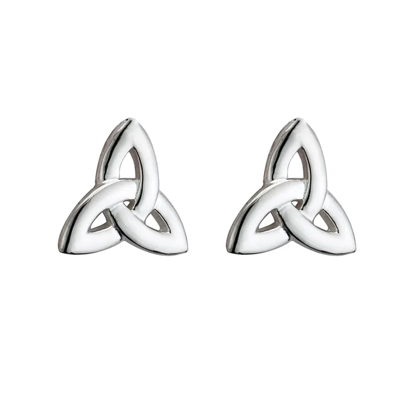 Knotted design earrings-Sterling Silver Trinity Knot Earrings