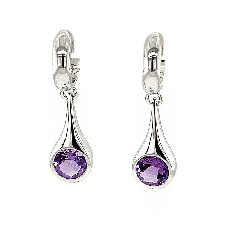 Creeper vine earrings-Amethyst Earrings