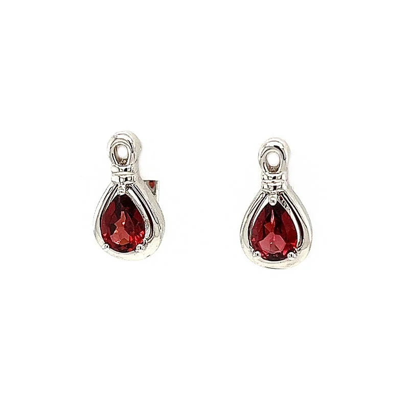 Marbled quartz earrings-Garnet Earrings