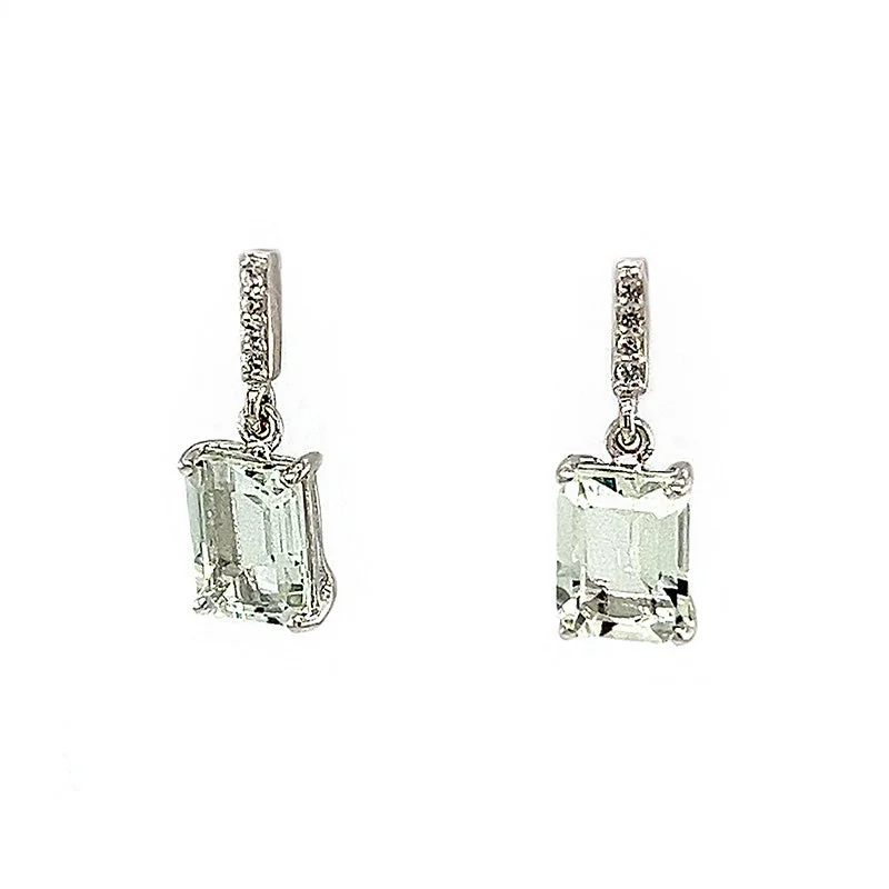 Creek stone earrings-Green Amethyst Earrings