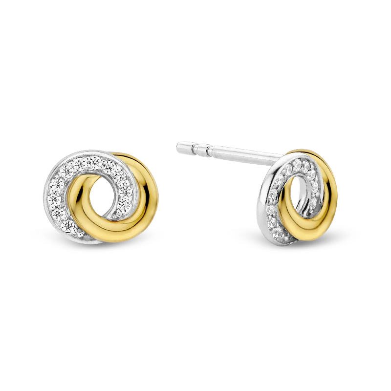 Spiral hoop earrings-TI SENTO Earrings 7784ZY