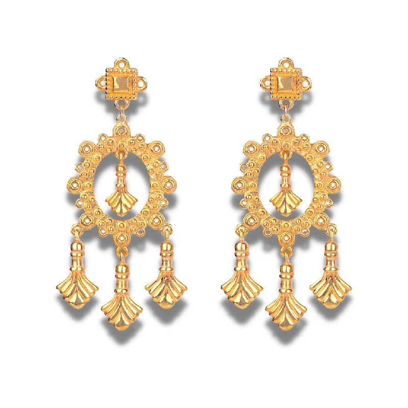 Crest gem earrings-VAI | 24K Gold Earrings