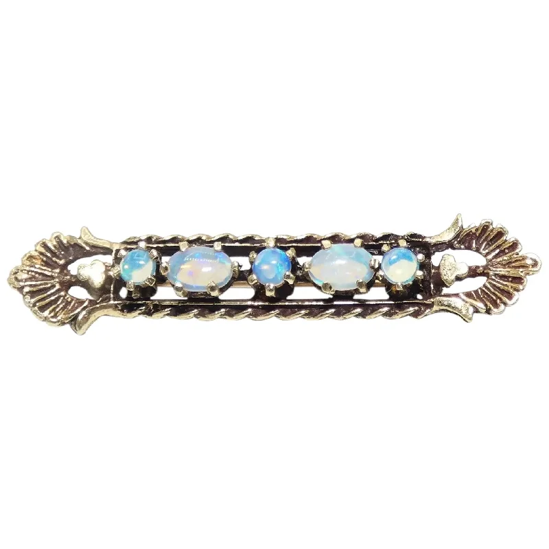 summer brooch-14K Gold Opal Brooch Bar Pin