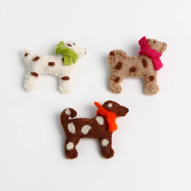 leather brooch-Amica Felt Spotty Dog Brooch