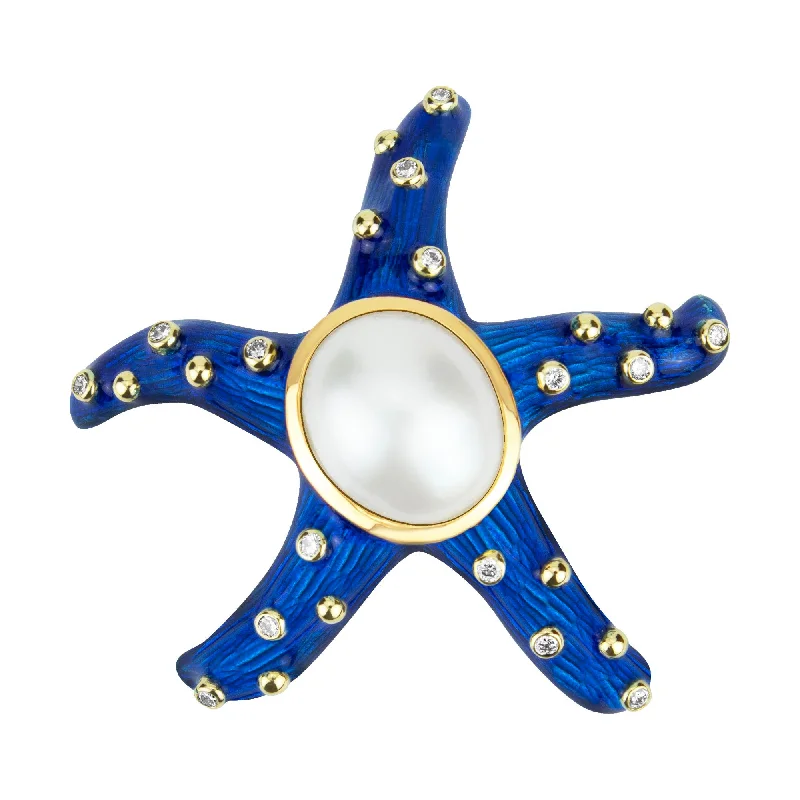 eco-friendly brooch-Brooch-south Sea Pearl And Diamond (enamel) (1852J)