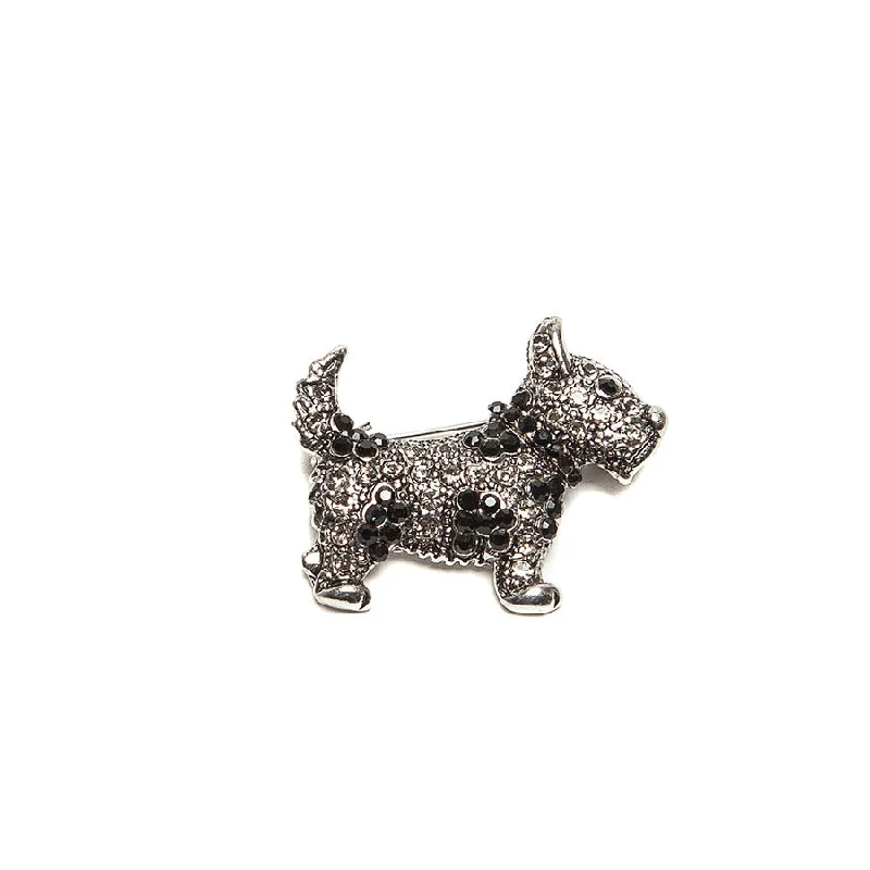 retro brooch-Cute Sparkly Crystal Scottie Brooch